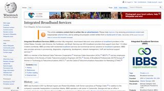 
                            8. Integrated Broadband Services - Wikipedia - Ibbs Login