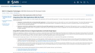 Integrating Other Web Applications With the Portal - SAS Support - Sas Online Portal