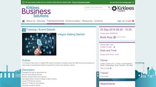
                            4. Integris Getting Started | Kirklees Business Solutions - Integris Kirklees Sign In
