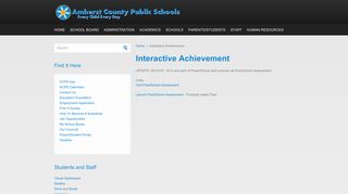 
Interactive Achievement | Amherst County Public Schools  
