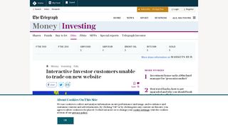 
Interactive Investor customers unable to trade on new website  
