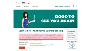 
                            5. Interior Savings Credit Union - Login to Online Banking - Interior Savings Mastercard Portal