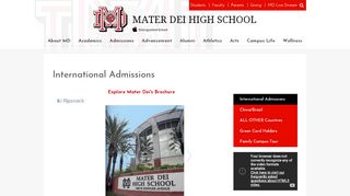 
                            3. International Admissions - Mater Dei High School - Mater Dei Parent Portal
