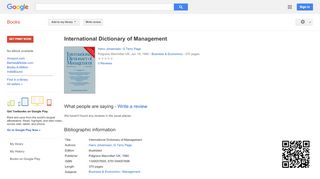 
International Dictionary of Management  
