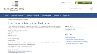 
                            6. International Education - Evaluation | Board of Accountancy - Nasba International Evaluation Services Portal