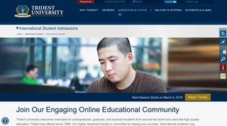 
International Students – Online Learning: Trident University
