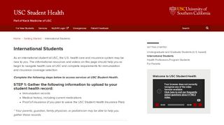 
                            5. International Students | USC Student Health - Eric Cohen Student Health Portal