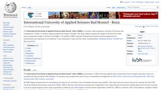 
International University of Applied Sciences Bad Honnef ...  

