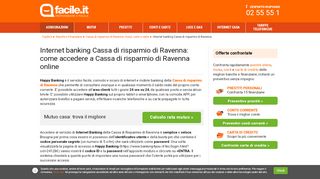 
Internet banking Cassa di risparmio di Ravenna | Facile.it  
