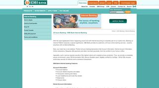 Internet Banking - IDBI Bank - Idbi Login Personal