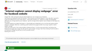 
                            8. “Internet explorer cannot display webpage” error for - Microsoft ... - Facebook Portal Internet Explorer Cannot Display The Webpage