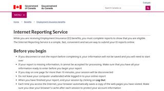 
                            1. Internet reporting service - Canada.ca - Www Canada Ca Ei Internet Reporting Login