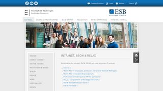 
                            4. Intranet, BSCW & Relax - ESB Business School - Hip Portal Reutlingen University