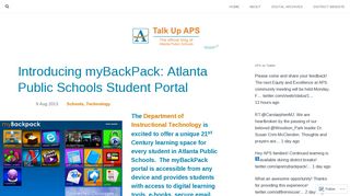 
Introducing myBackPack: Atlanta Public Schools Student Portal
