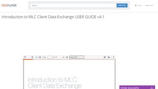 
                            5. Introduction to MLC Client Data Exchange USER GUIDE v4.1 ... - Mlc Xplan Login
