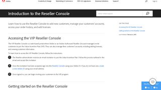 
                            3. Introduction to the Reseller Console - Adobe Support - Adobe Reseller Console Portal