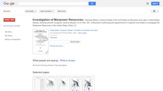 
                            5. Investigation of Manpower Resources: Hearings Before a ... - Manpower Employee Zone Portal