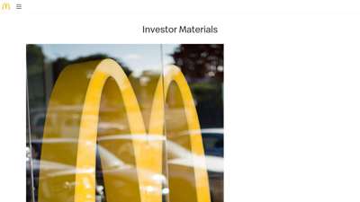 Investor Materials  McDonald's