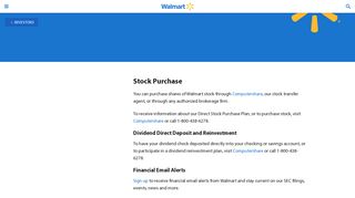 
                            4. Investors - Shareholder Services - Walmart Investor Relations - Walmart Employee Stock Computershare Portal