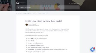 
                            3. Invite your client to view their portal | Report Garden Help Center - Reportgarden Portal
