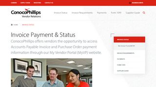 
Invoice Status | ConocoPhillips Vendor Relations
