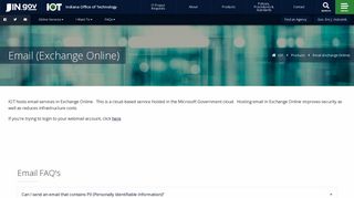 
                            5. IOT: Email (Exchange Online) - IN.gov - My Iot Portal