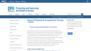 
Iowa Board of Physical and Occupational Therapy - Home  
