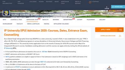 
                            10. IP University (IPU) Admission 2020: Courses, Dates ...