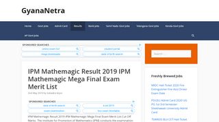 
                            10. IPM Mathemagic Result 2019 IPM Mathemagic Mega Final ... - Ipm Mathemagic Portal