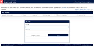 
                            6. IPP login screen - University of Buckingham's Online Portal ... - University Of Buckingham Portal