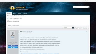 
IPTorrent account lost - Torrent Invites - Get your free ...  
