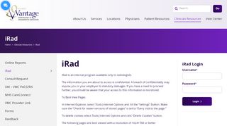 
                            7. iRad - Vantage - Vantage Radiology & Diagnostic Services - Vrads Portal