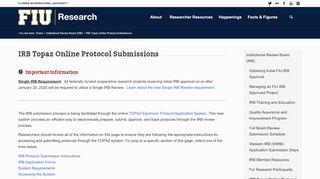 IRB Topaz Online Protocol Submissions - Research - Topaz Portal
