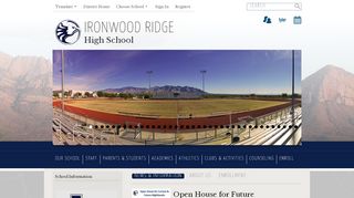 
                            8. Ironwood Ridge High School / Homepage - Amphitheater Public Schools - Irhs Parent Portal