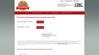 IRS 24 Hour Continuing Education for Enrolled Agents (EA)
