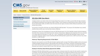 
                            1. IRS-SSA-CMS Data Match | CMS - Cms Data Match Portal
