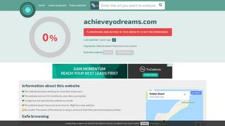 
                            1. Is achieveyodreams.com safe or a scam? Find out now! - Achieveyodream Portal