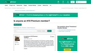 
                            6. Is anyone an H10 Premium member? - Timeshares / Vacation Rentals ... - H10 Club Portal
