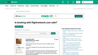
                            2. Is booking with flightnetwork.com safe? - Air Travel Forum ... - Flight Network Sign In
