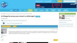 
                            6. Is it illegal to access your school's e-AQA login? - The Student Room - Eaqa Portal