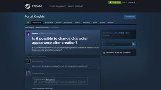 
Is it possible to change character appearance after creation? :: Portal ...
