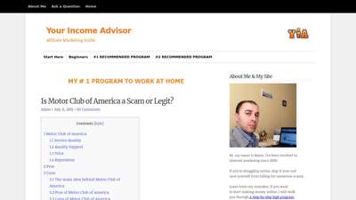 Is Motor Club of America a Scam or Legit? - Your Income ...