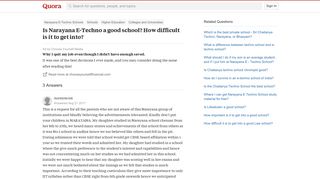 Is Narayana E-Techno a good school? How difficult is it to get ... - Narayana E Techno School Parent Portal