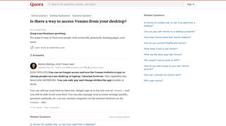 
                            5. Is there a way to access Venmo from your desktop? - Quora - Venmo Facebook Sign In