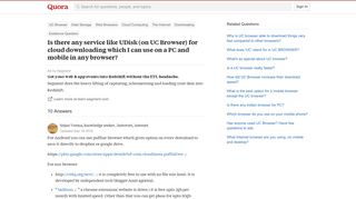 
Is there any service like UDisk (on UC Browser) for cloud ...
