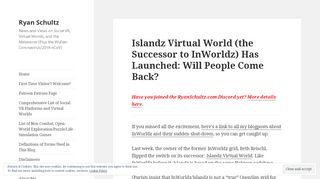 
                            2. Islandz Virtual World (the Successor to InWorldz) Has Launched - Inworldz Portal