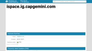 
                            3. ▷ ispace.ig.capgemini.com Website statistics and traffic ... - Ispace Igate Com Portal