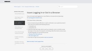 Issues Logging In or Out in a Browser – Roblox Support