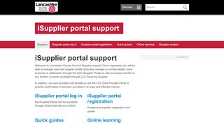 
                            4. iSupplier Portal Support - Home - Lancashire County Council - Lancashire Portal