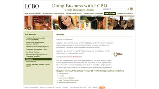 
                            3. iSupplier | Web Systems | TRO | Doing Business with LCBO - Lcbo Web Portal